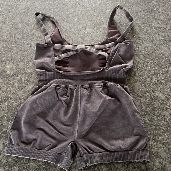 Free People Good Karma Runsie washed black XS/S strappy top BNWOT - Picture 7 of 8